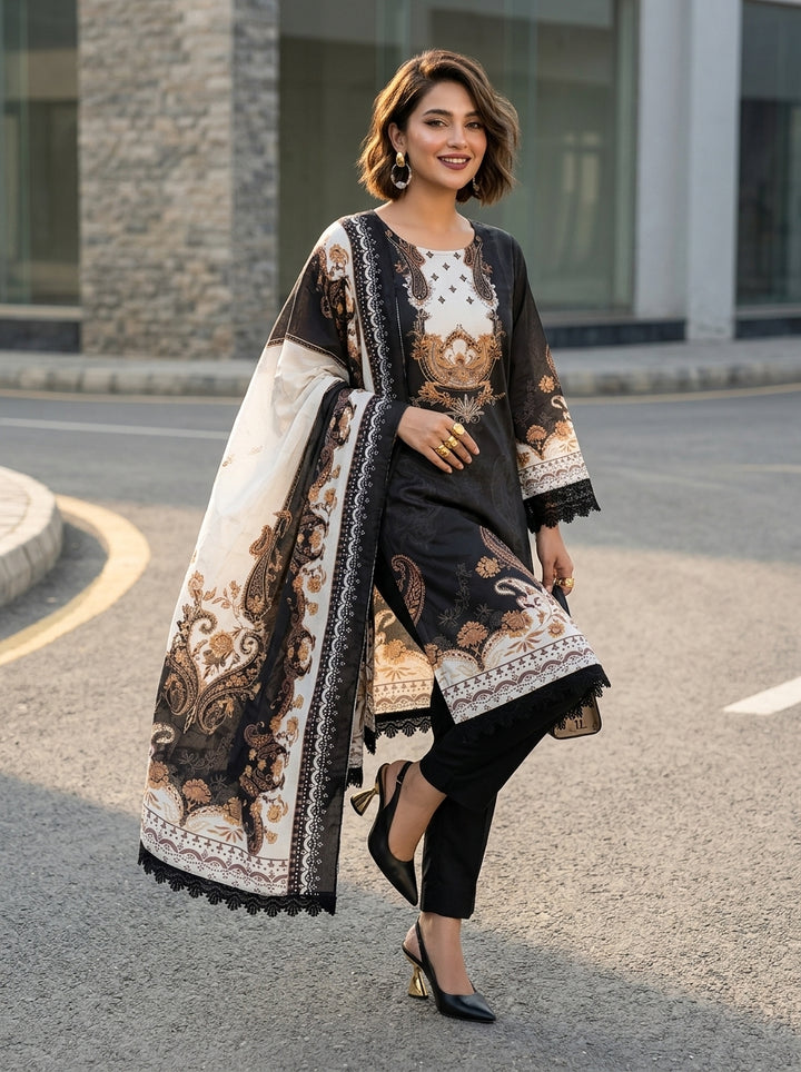 Make It Special - Pakistani Style Kurti Set (Black Color)