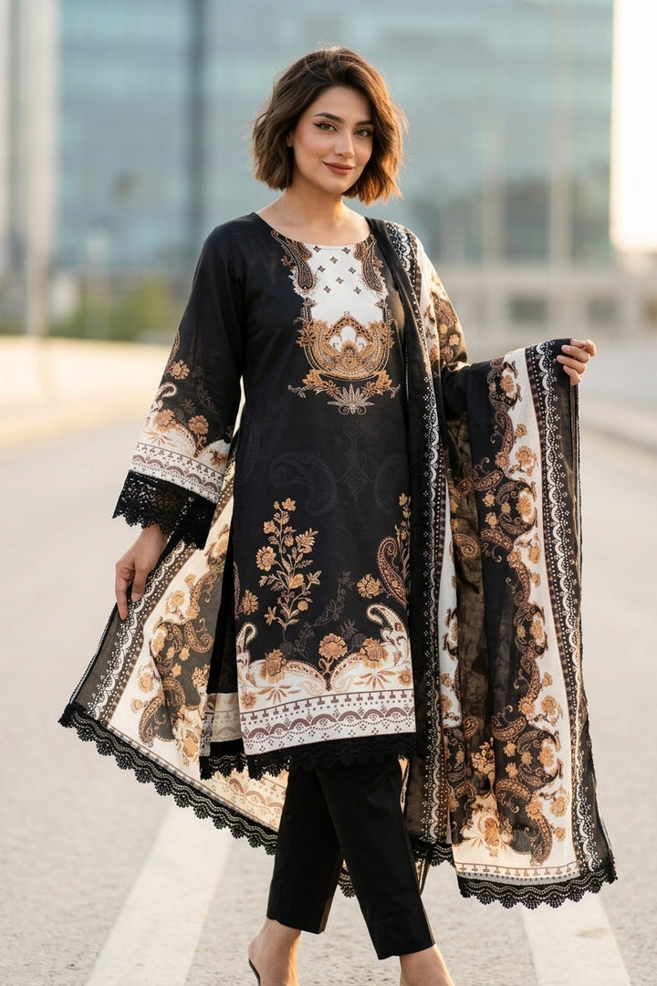 Make It Special - Pakistani Style Kurti Set (Black Color)
