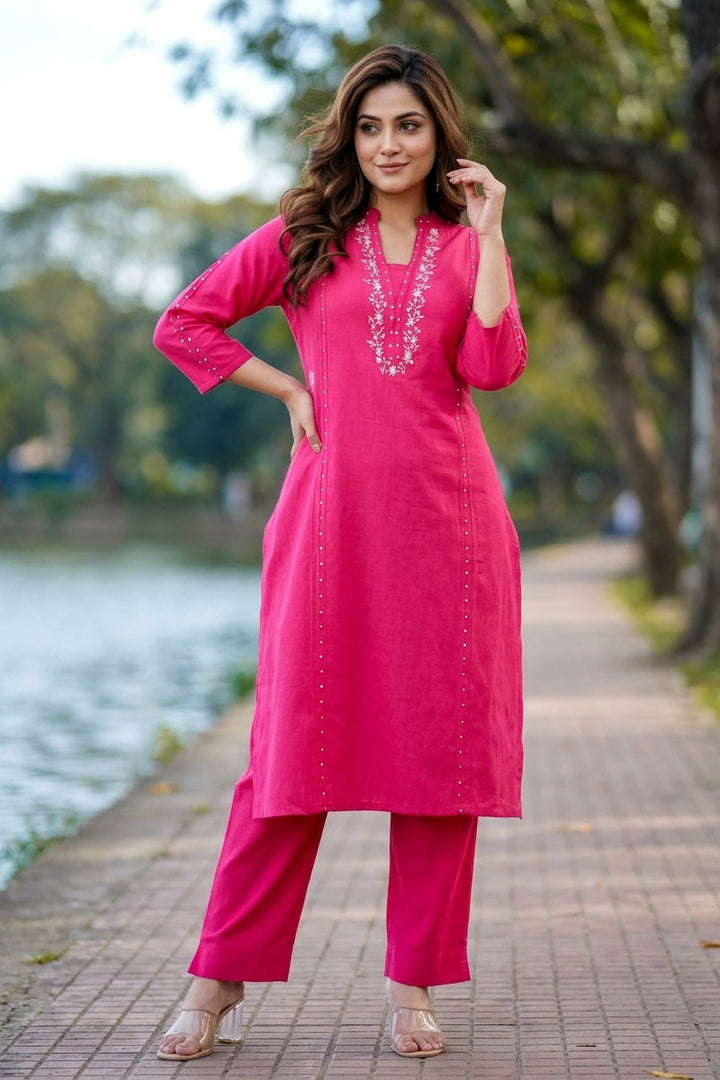 World Class Story Cotton Kurti Set