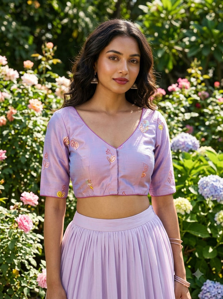 Behind Every Smile Chanderi Silk Embroidered Blouse