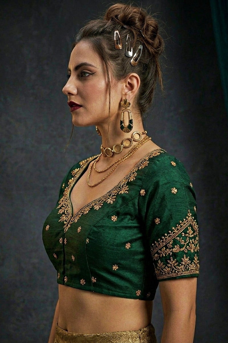 The Secret Leaf (Vichitra Silk Blouse)