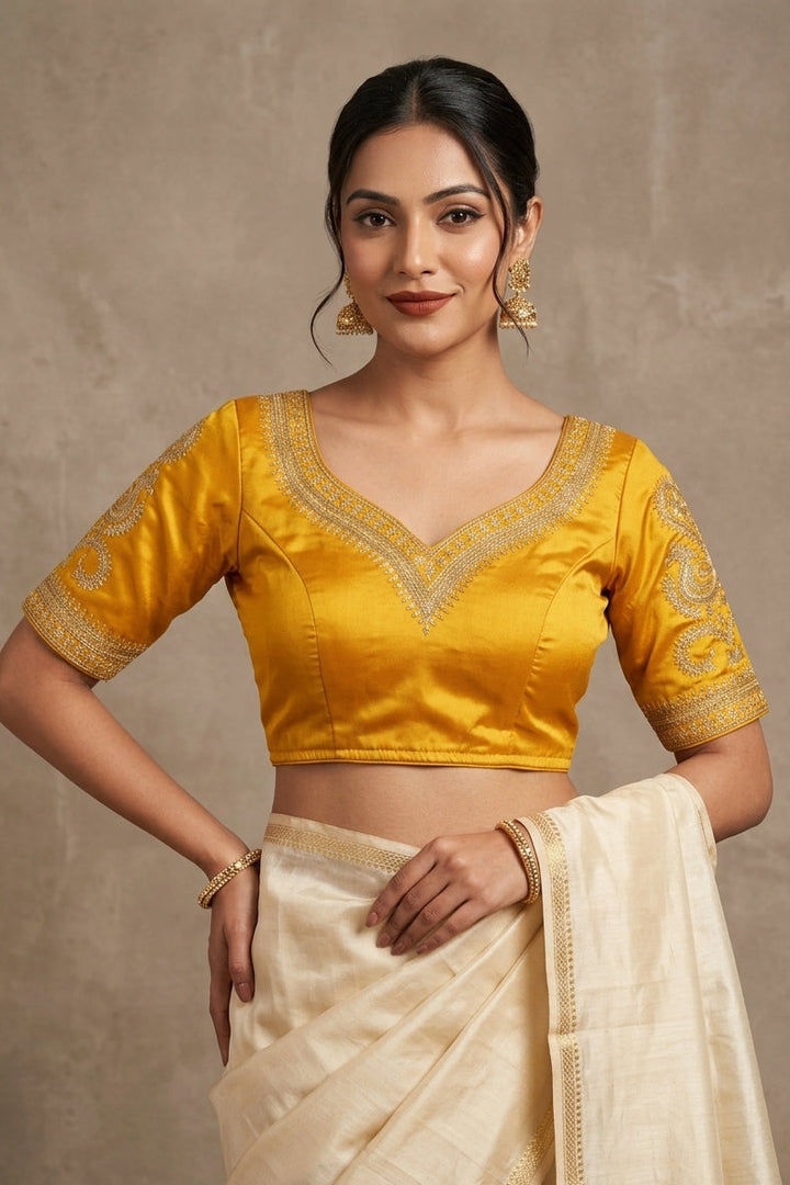 Golden Radiance Designer Blouse