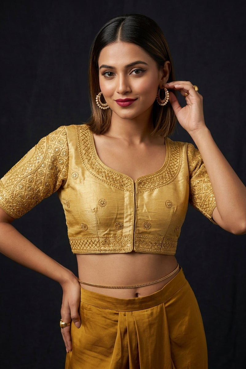 Golden Veena ( Silk Blouse)