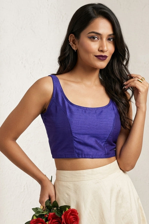 The Zara  Zara Blue Solid Colour Blouse