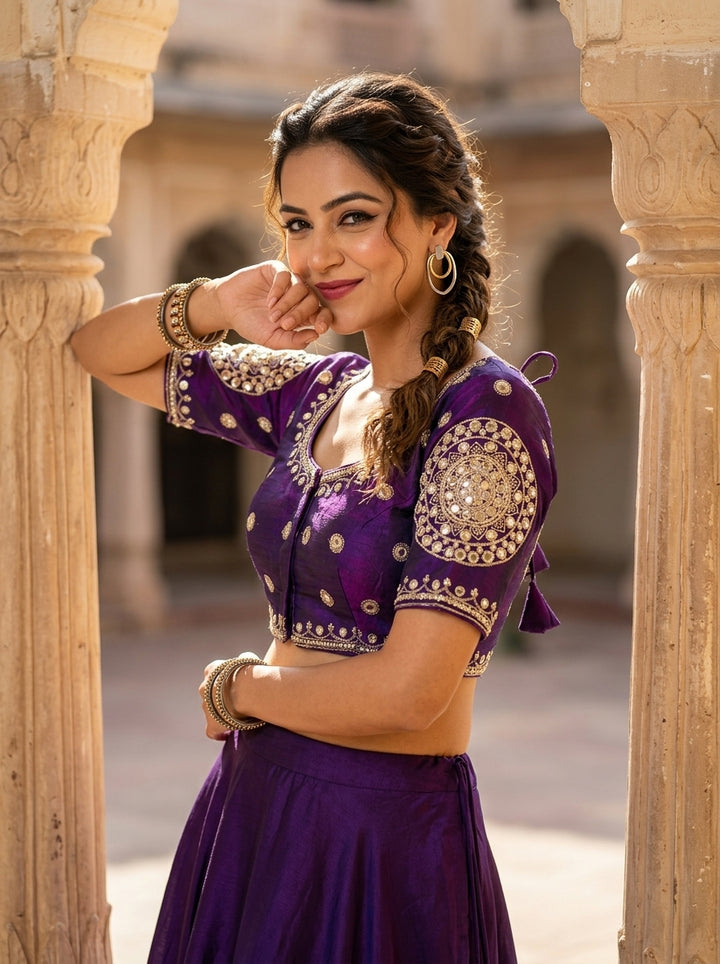 Imperial Purple Designer Silk Blouse