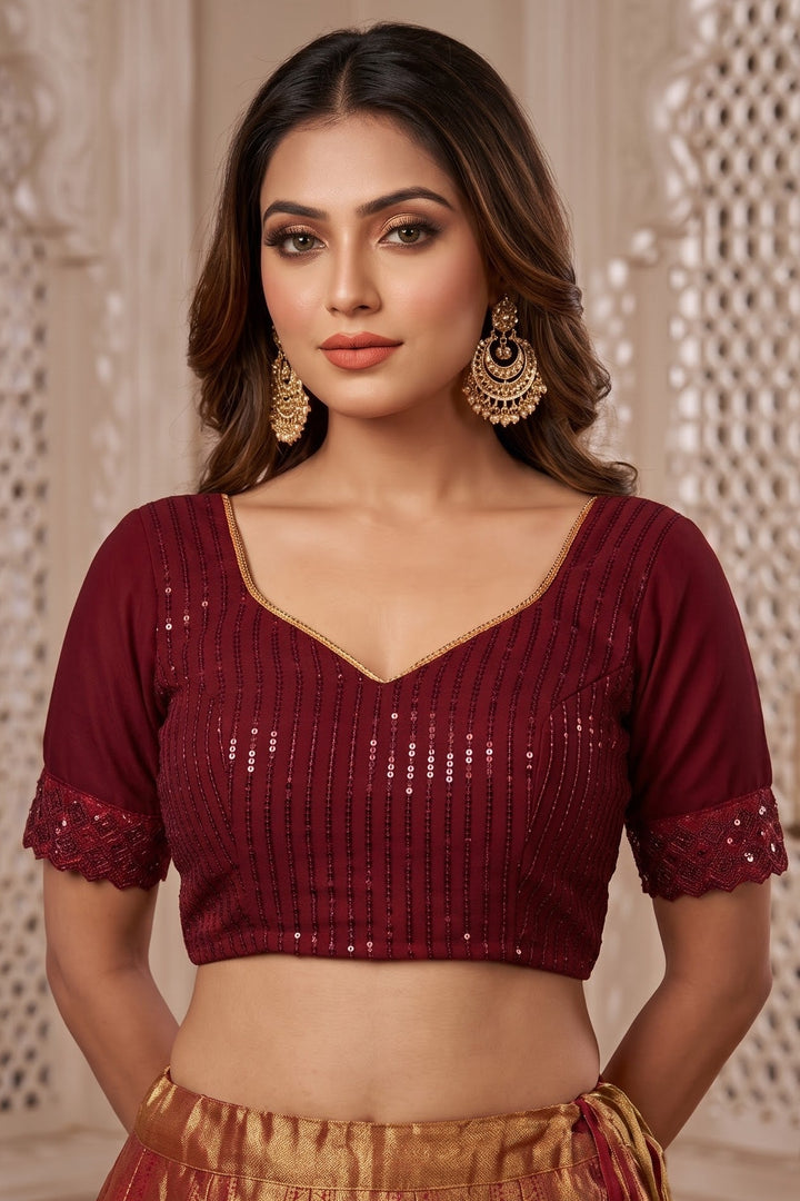 Heritage Darling Designer Georgette Silk (Semi) Sequin Blouse