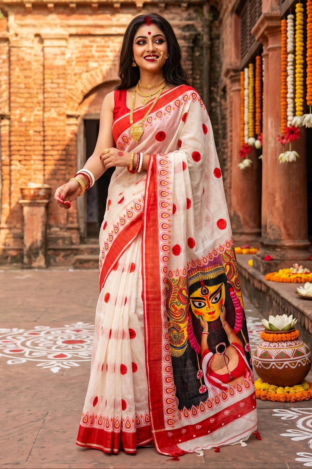 Devi Bandana Bengal Silk Saree