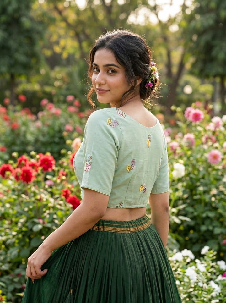 Behind Every Smile Chanderi Silk Embroidered Blouse