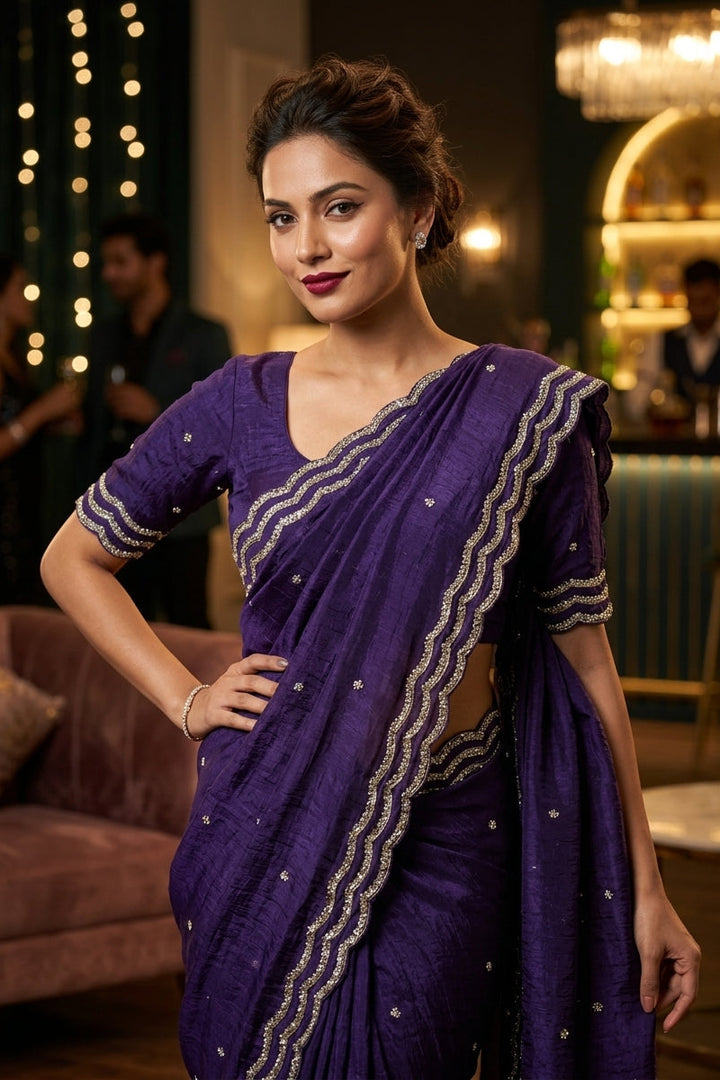 Ethnic Spiral Fancy Silk Saree