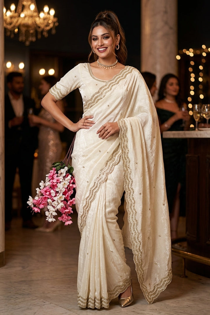 Ethnic Spiral Fancy Silk Saree