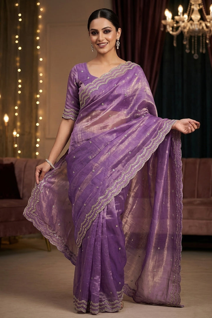 Ethnic Spiral Fancy Silk Saree