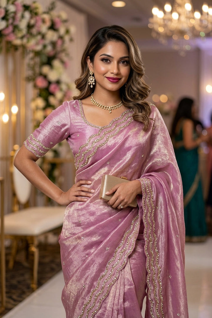 Ethnic Spiral Fancy Silk Saree