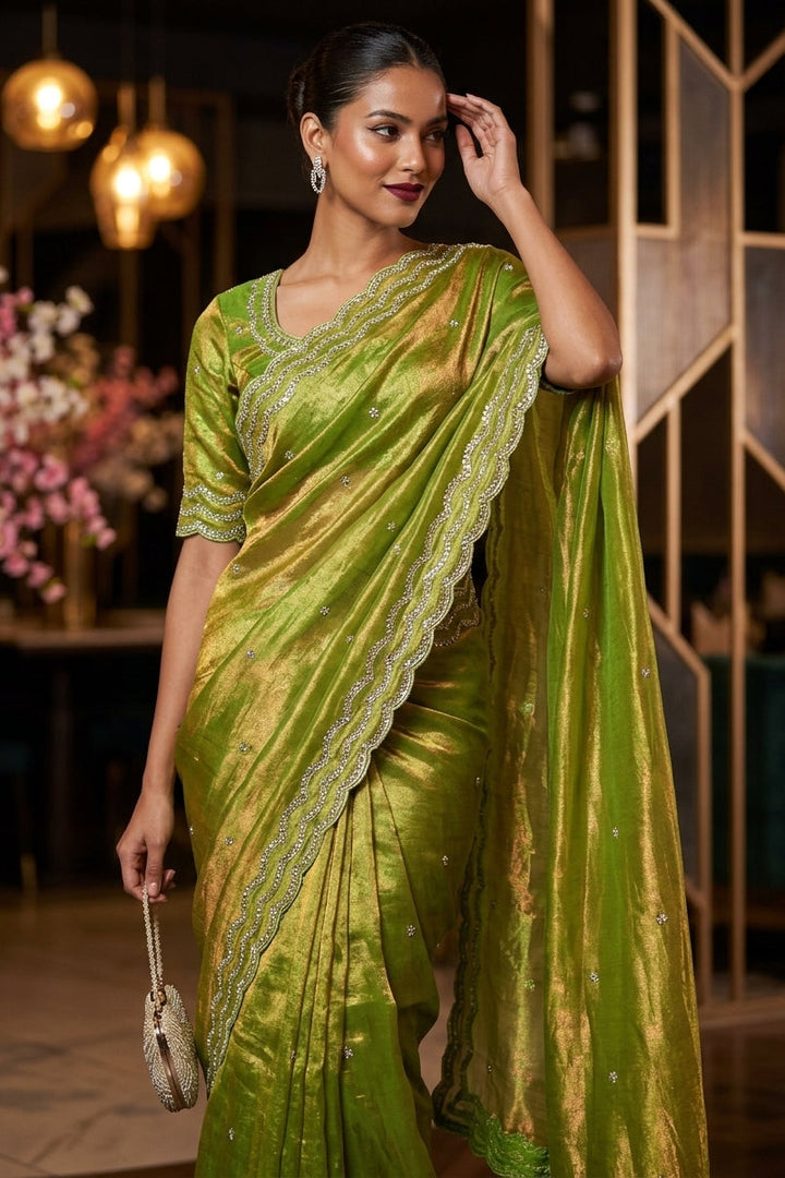 Ethnic Spiral Fancy Silk Saree
