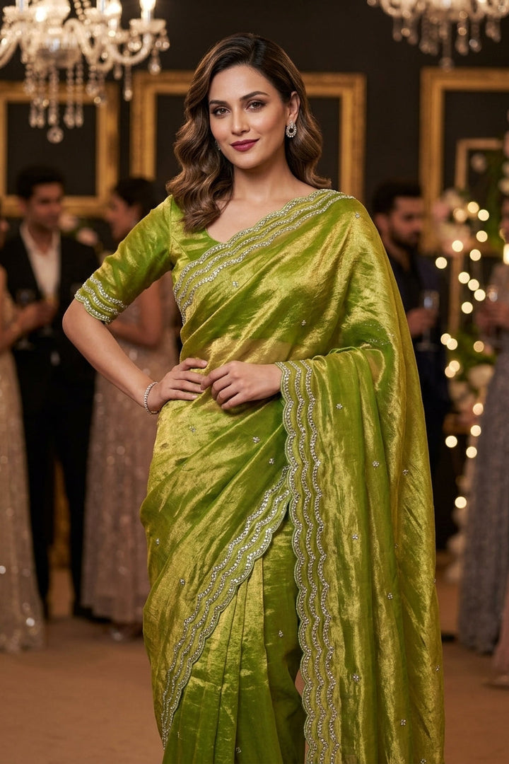 Ethnic Spiral Fancy Silk Saree