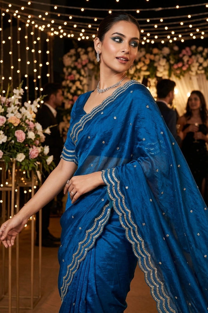 Ethnic Spiral Fancy Silk Saree