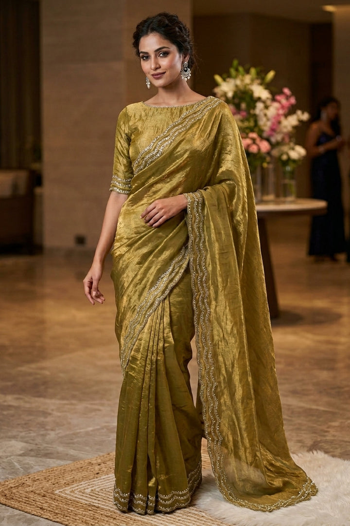 Ethnic Spiral Fancy Silk Saree