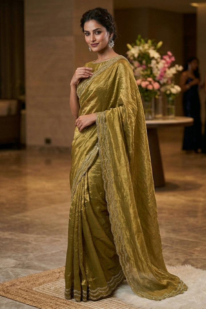 Ethnic Spiral Fancy Silk Saree
