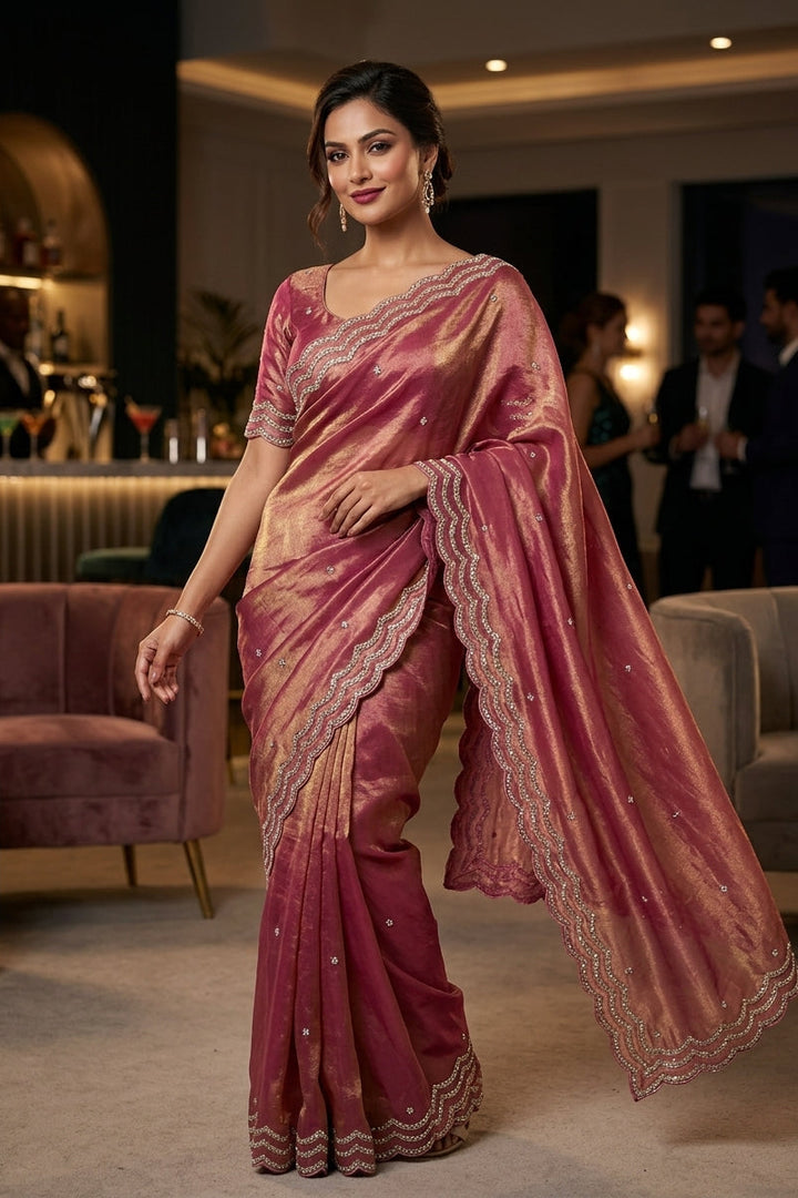 Ethnic Spiral Fancy Silk Saree