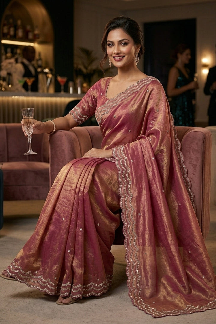 Ethnic Spiral Fancy Silk Saree