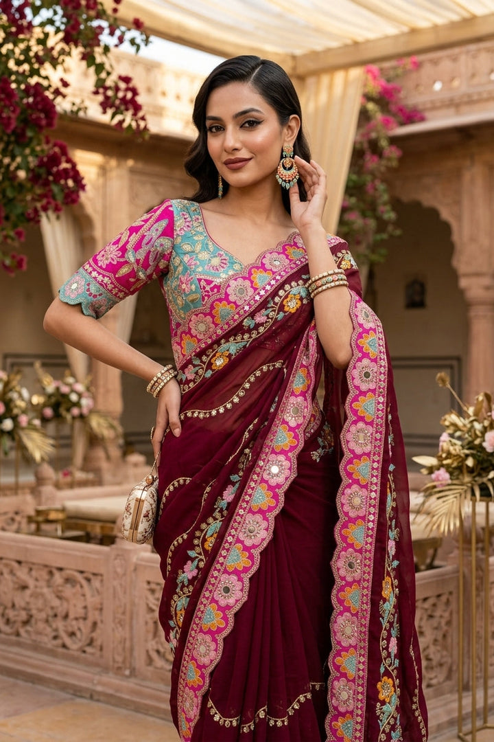 Wedding Vibe Rangoli Silk Saree