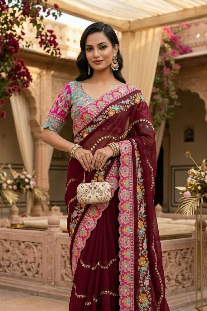 Wedding Vibe Rangoli Silk Saree