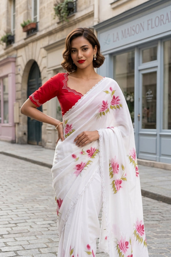 Crush in Lotus Georgette Silk Saree