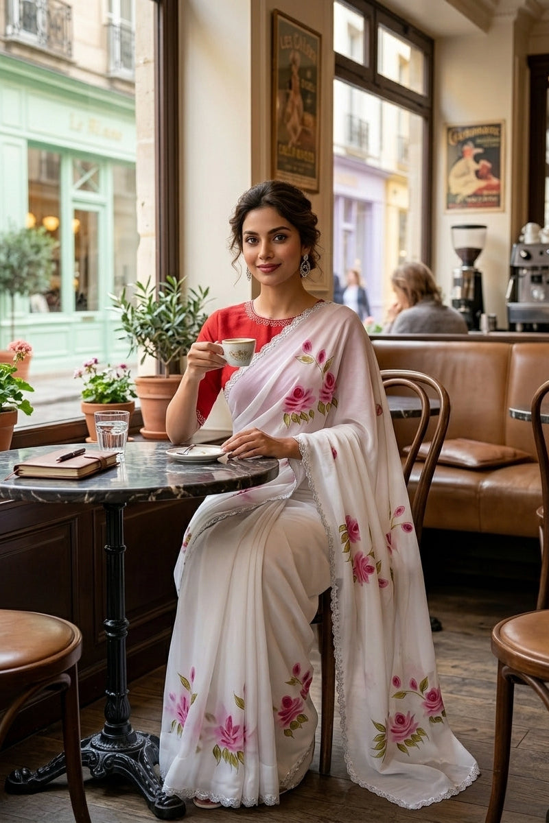 Crush in Lotus Georgette Silk Saree
