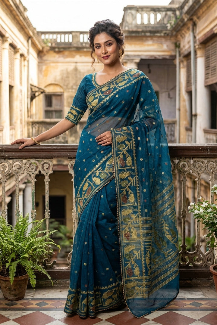 Swarnalekha Dhakai Jamdani Saree