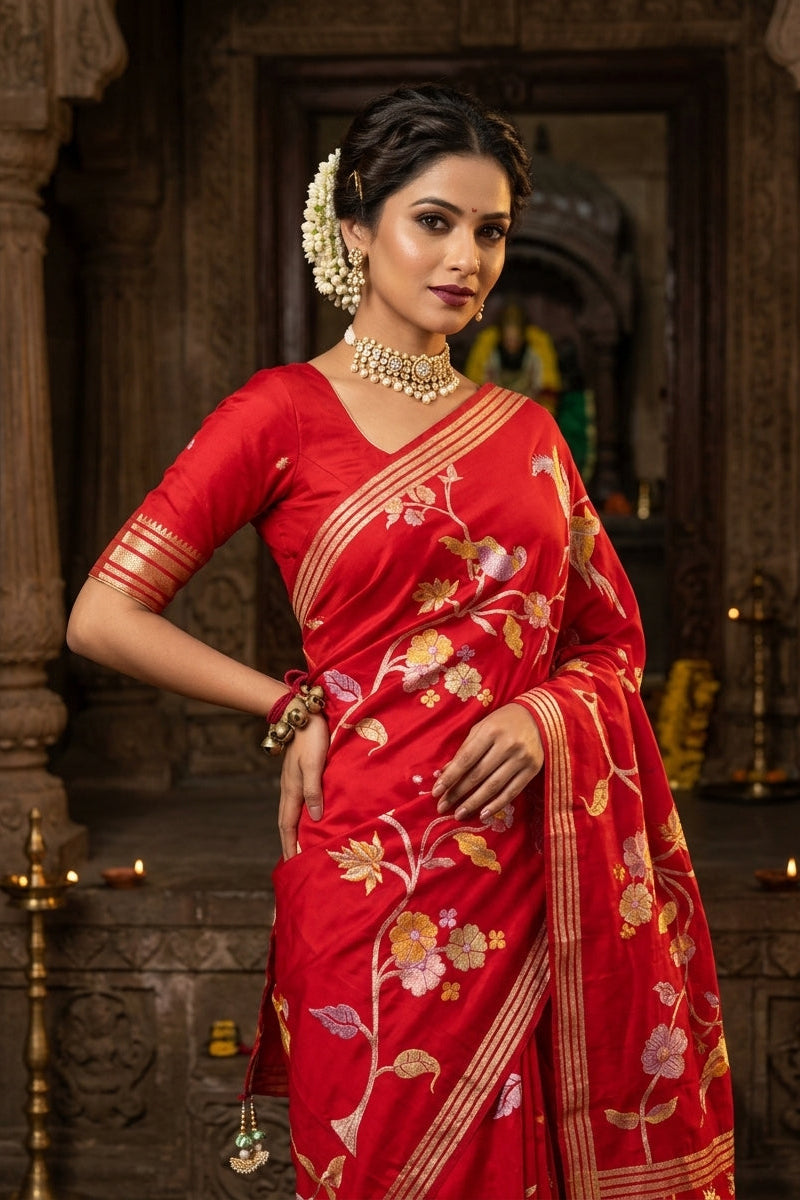 Rhythm of Drapes Crepe Khaddi Silk Saree