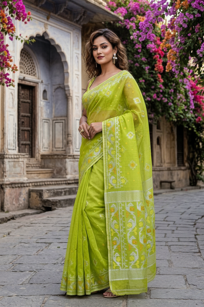 Raag Dhumketu Dhakai Jamdani Saree