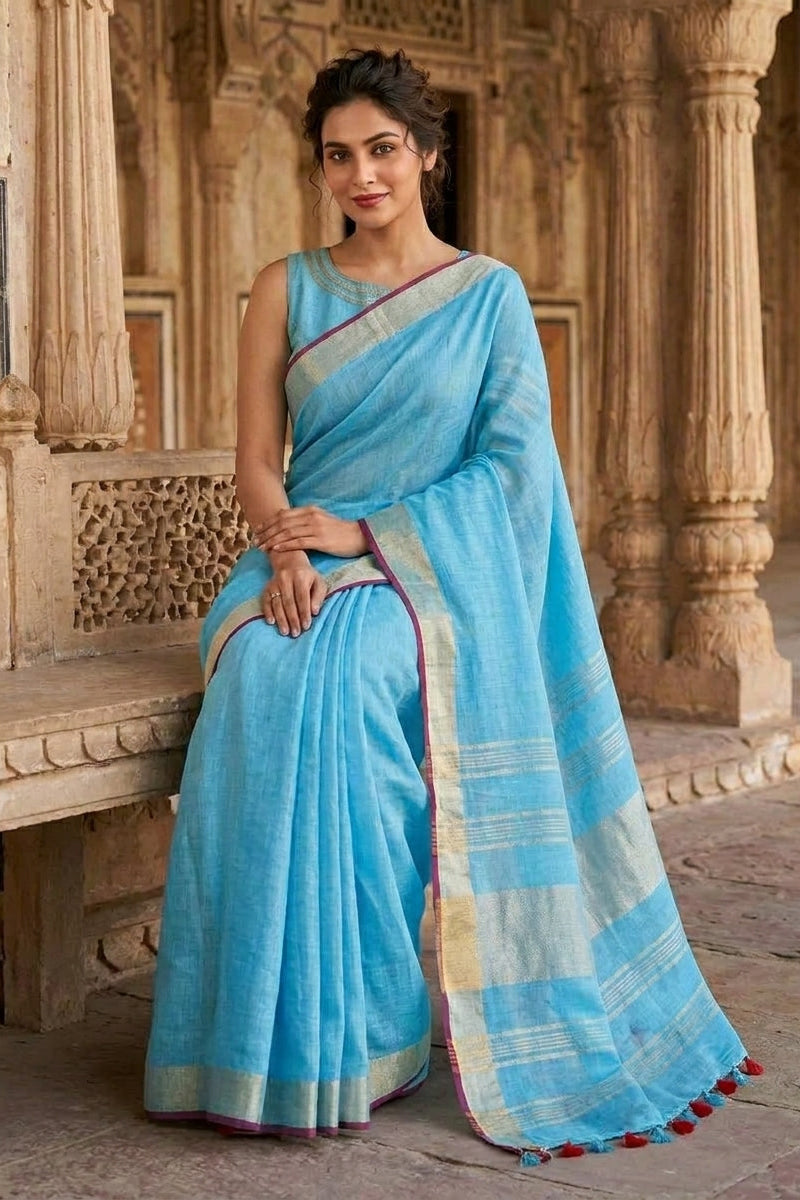Mehira -Cotton Linen Saree