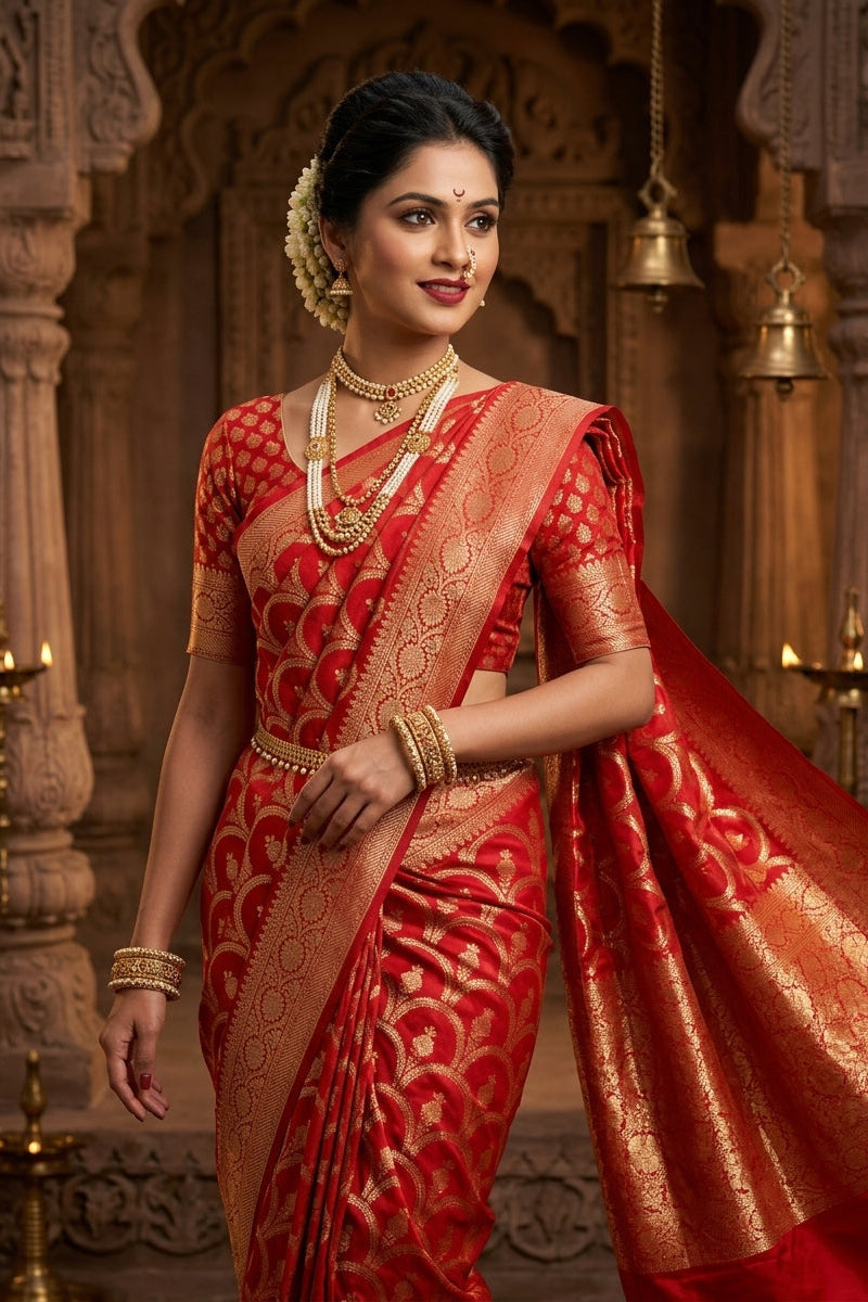 Smile with your eyes Banarasi Georgette  Silk Saree