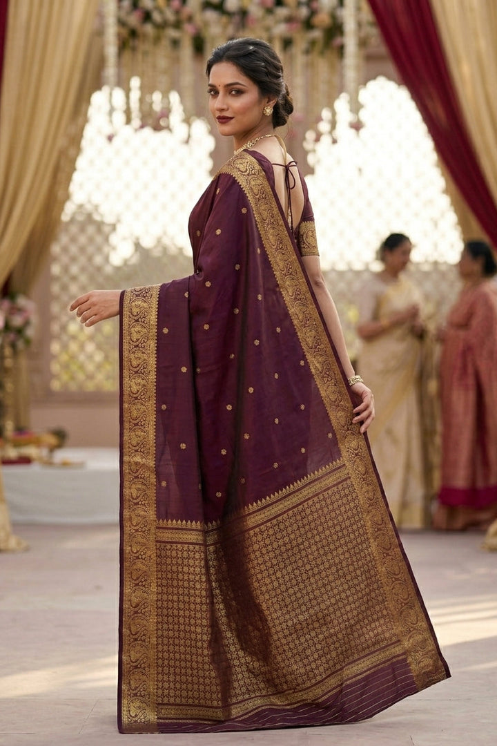 Aged Like Wine Designer Katan Silk Saree