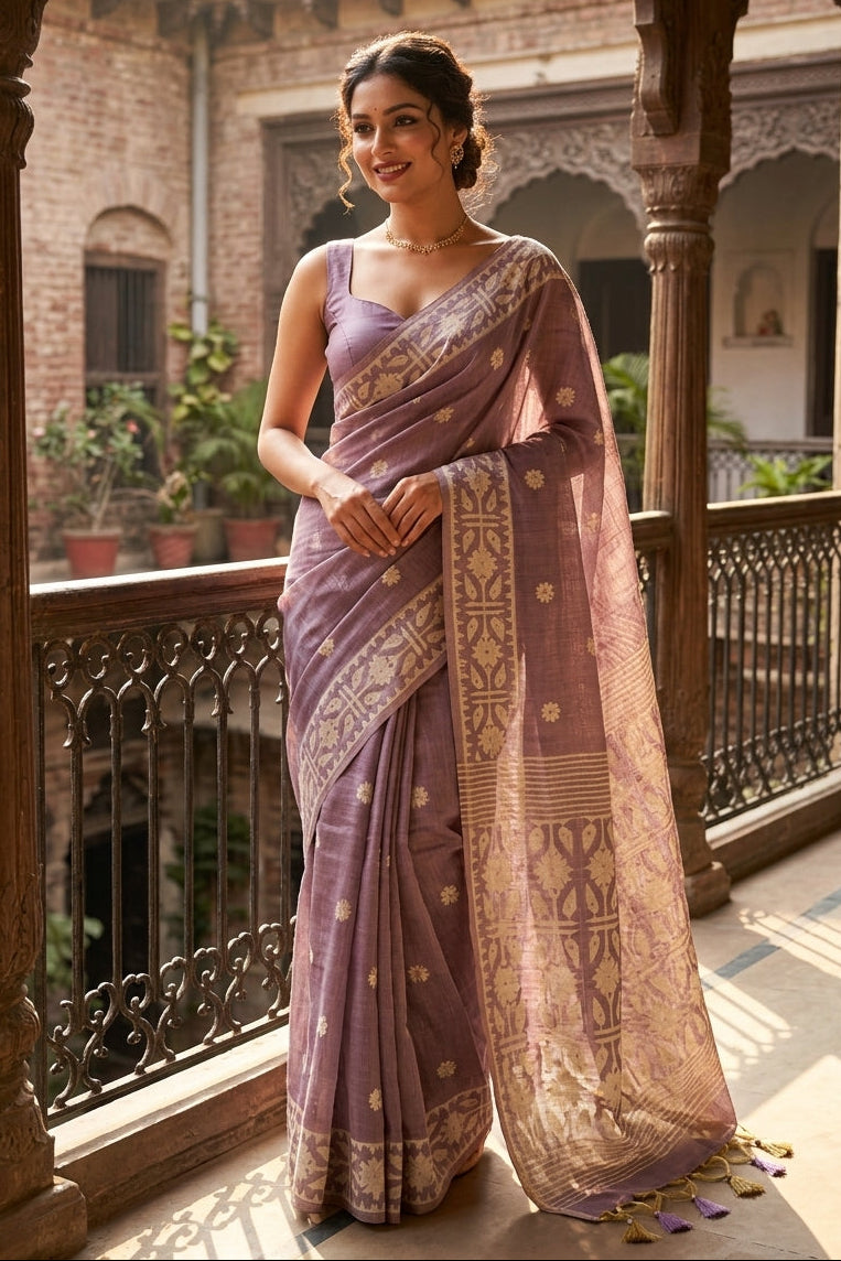 Dear Valentine Muga Cotton Saree