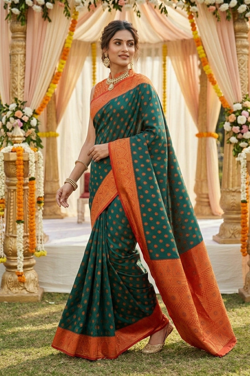 Mint Melody Fancy Silk Saree
