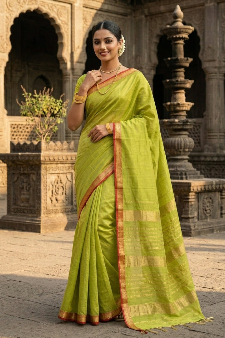 Roudro Chhowa Maheshwari Tissue silk saree