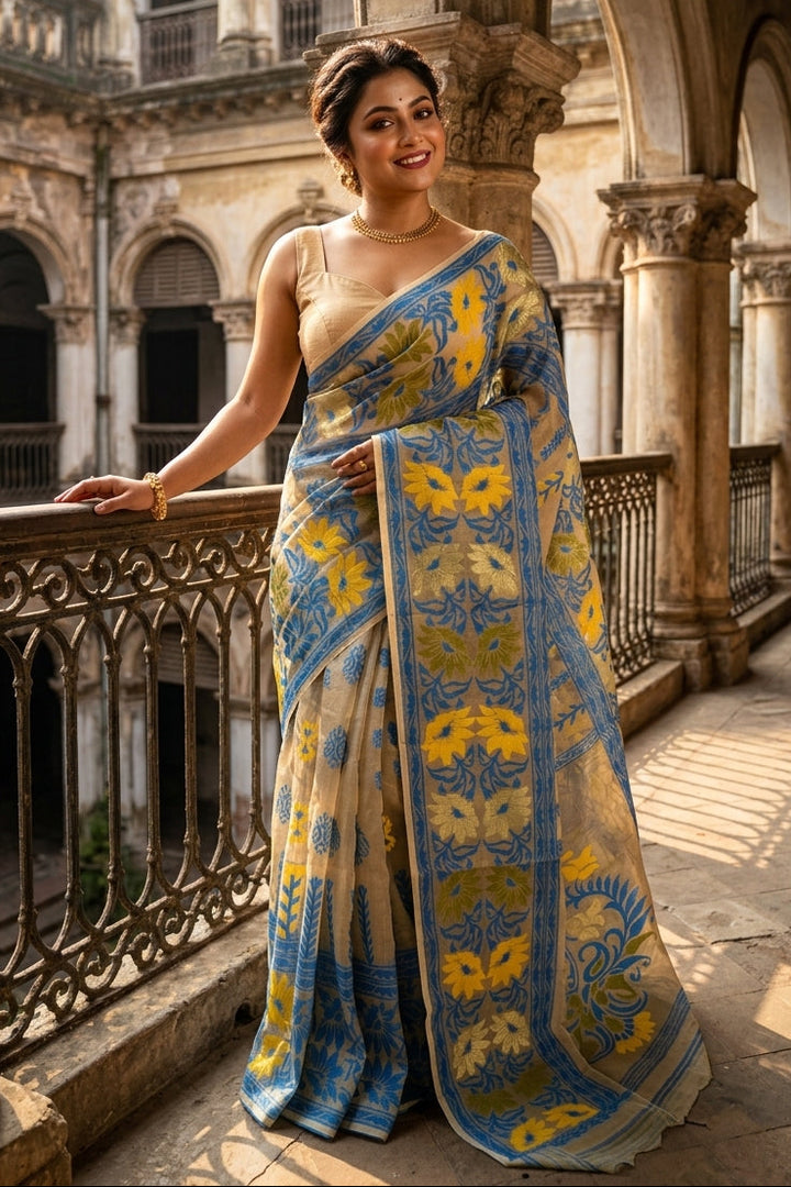Life Of Flower (DHAKAI JAMDANI SAREE)