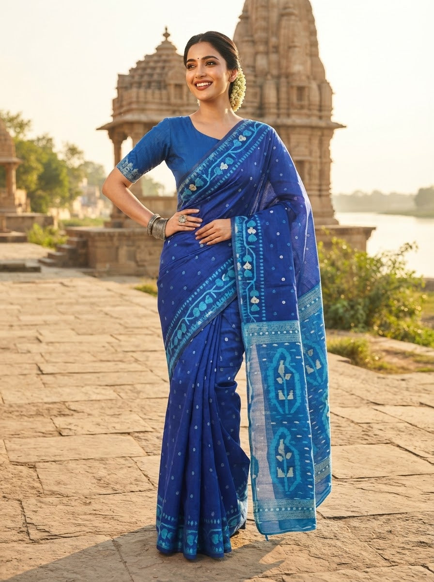 Nirob Prem Bengal Dhakai Jamdani Saree