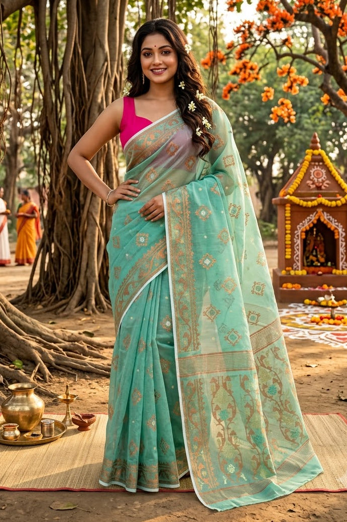 Raag Dhumketu Dhakai Jamdani Saree