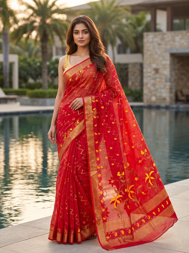 Paarijaat Dhakai Jamdani Saree