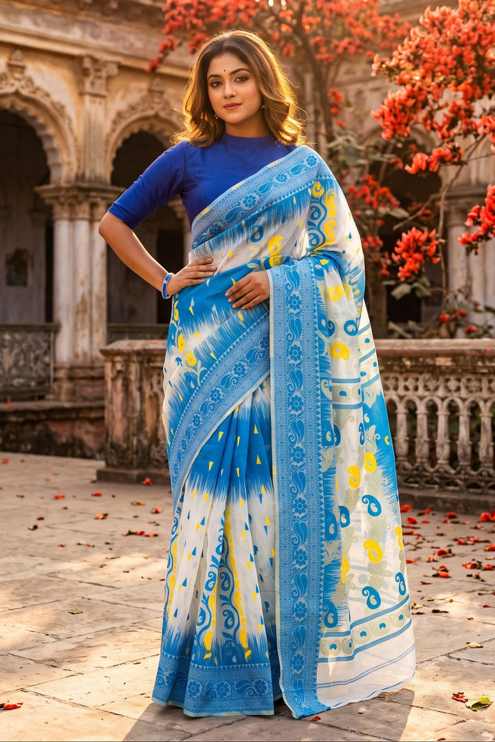 Rajonigandha Bengal Jamdani Saree
