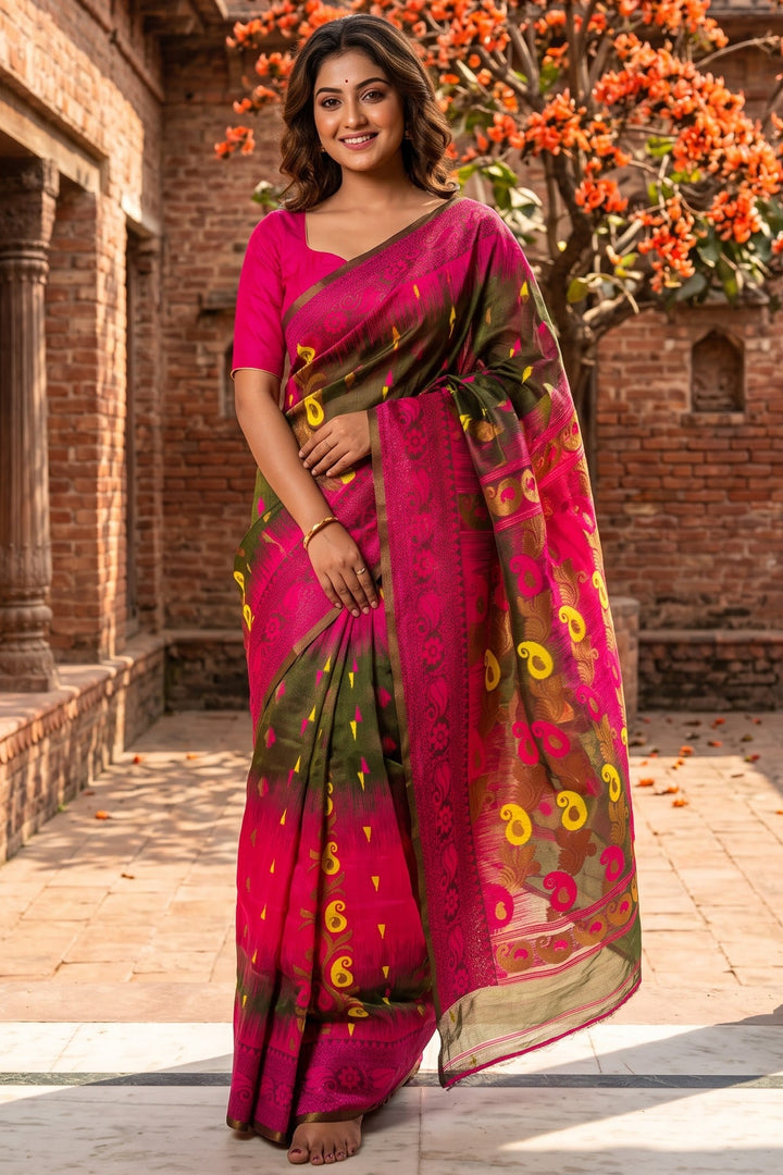 Rajonigandha Bengal Jamdani Saree