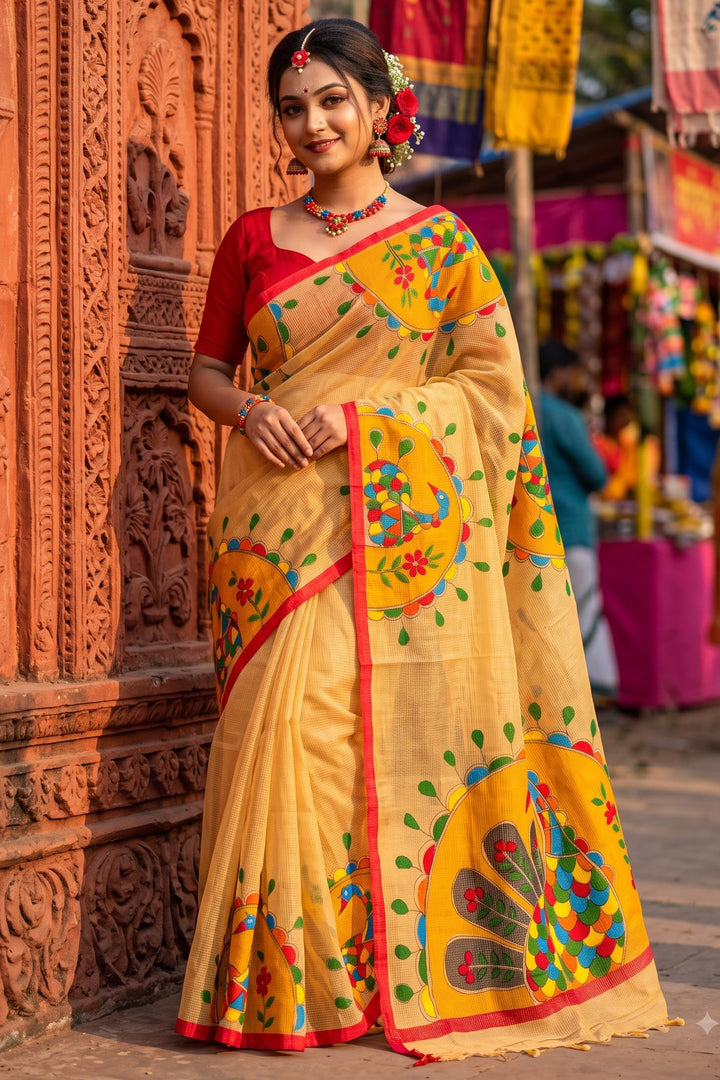 Sona Roddur Hand Painted Resham Kota Saree