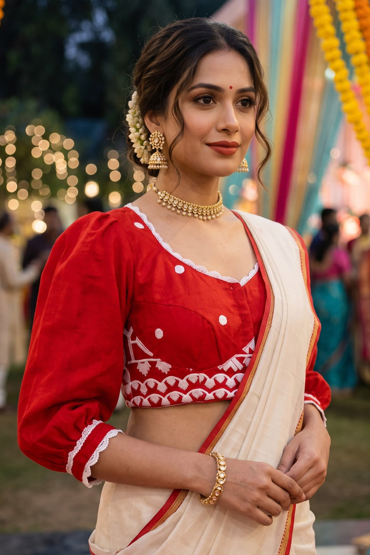 Once in Love Designer Vichitra Silk Blouse