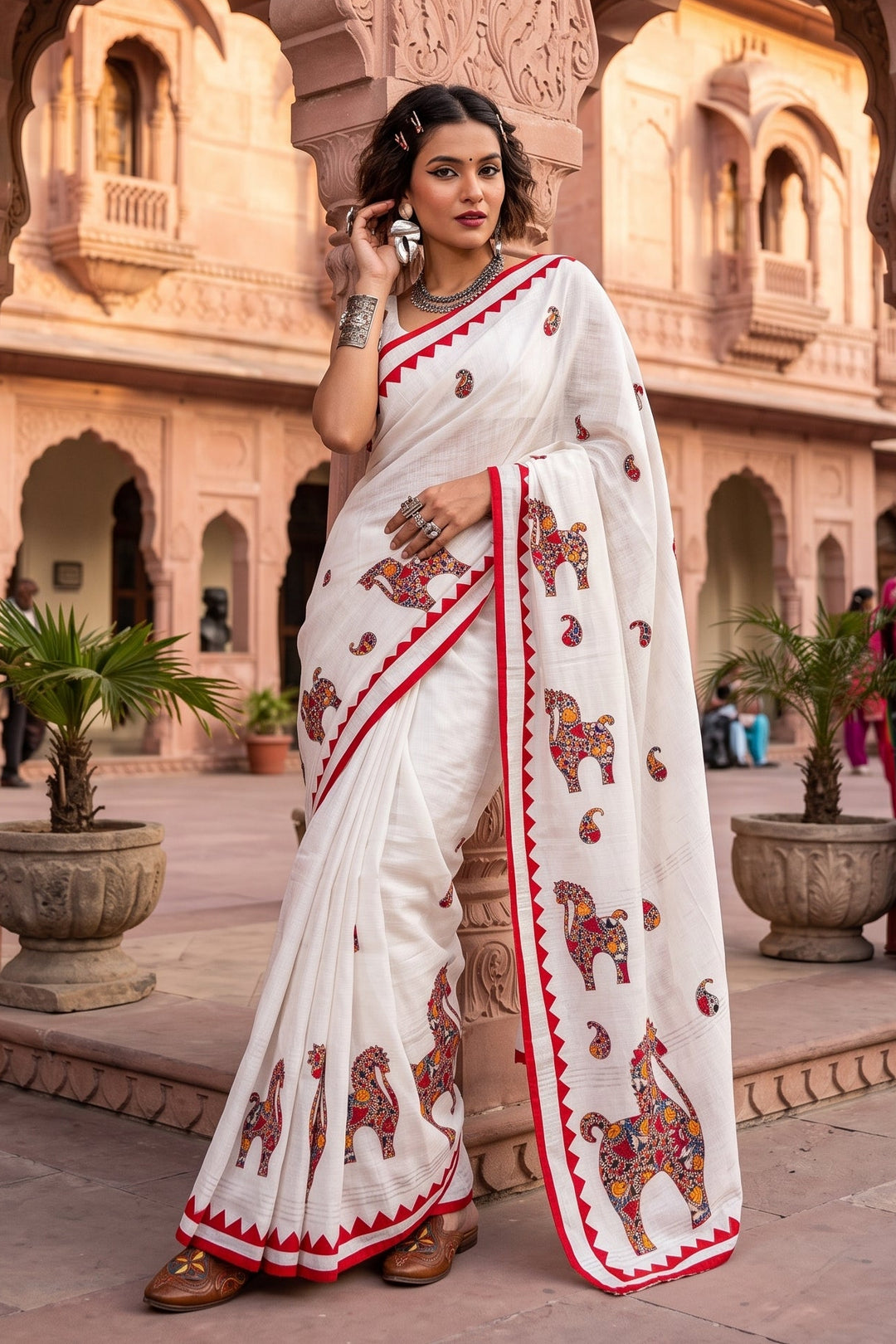 Ashwaroop Madhubani Patch Work Saree