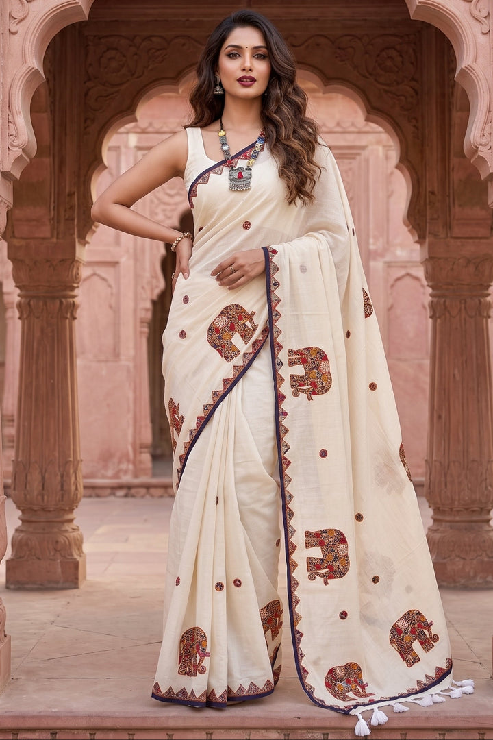 The Artisan Procession Mul Cotton Saree