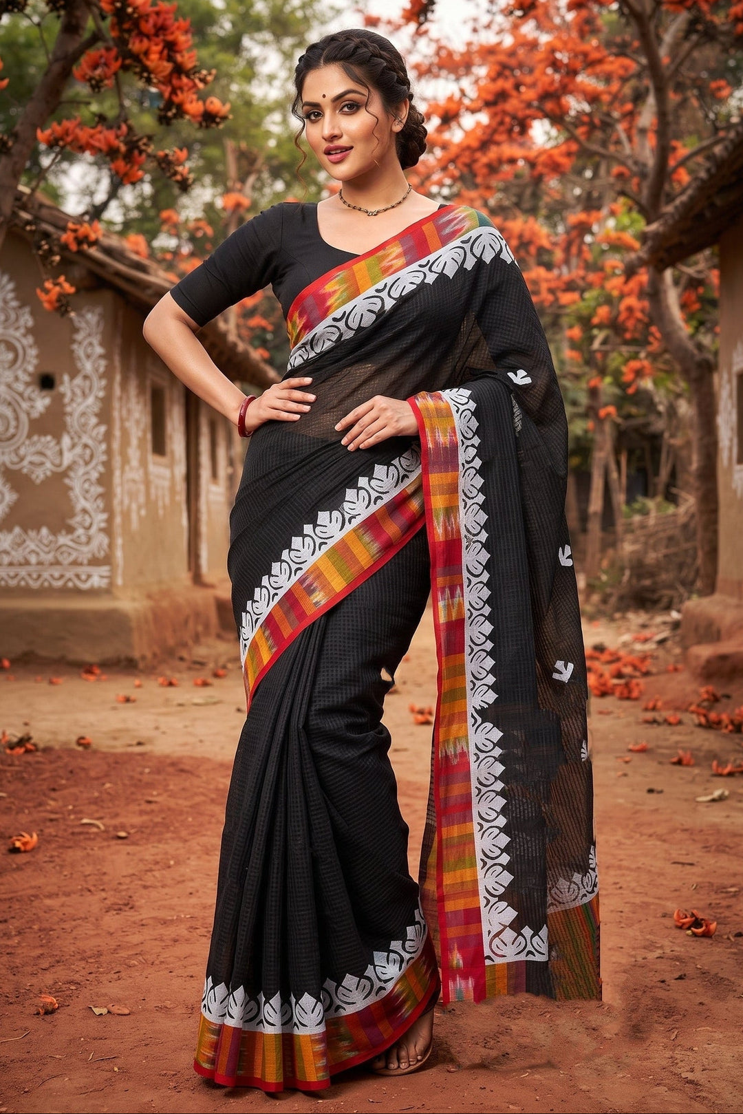 Aloklata Cotton Kota Applique Saree