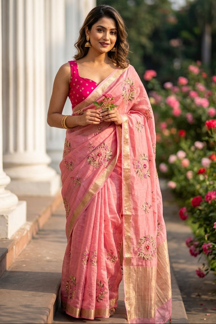 Chinnon World Partywear Fancy Silk Saree