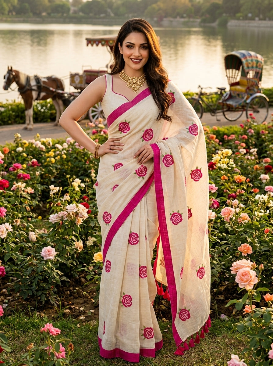 Sunrose Elegance Mul Cotton Saree