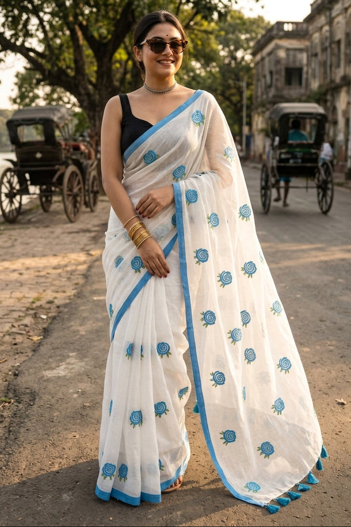 Sunrose Elegance Mul Cotton Saree